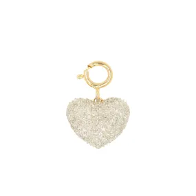 10k Yellow gold and Diamond Puff Heart Charm - 10055