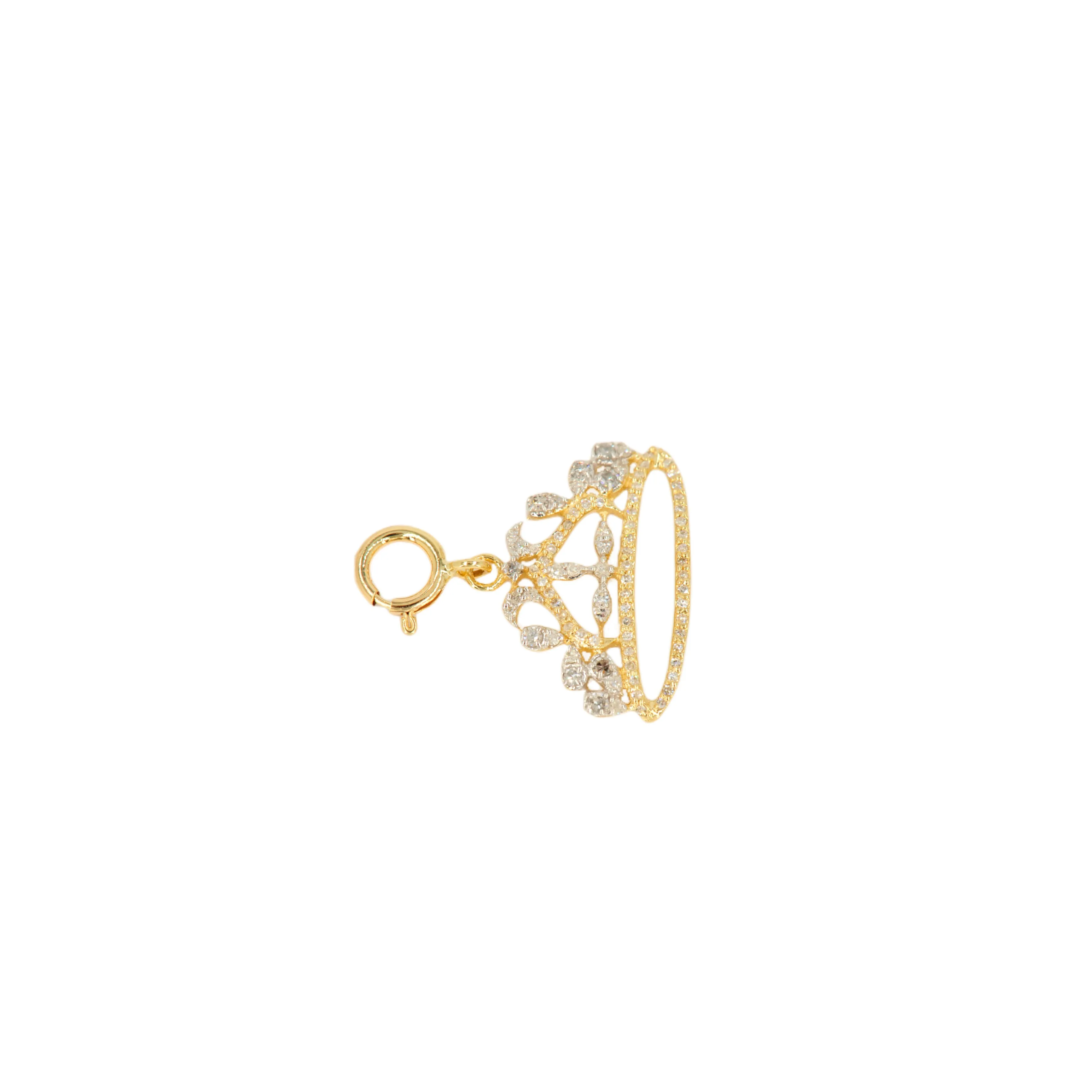 10k Yellow Gold and Diamond 'Tiara' Charm - 10075