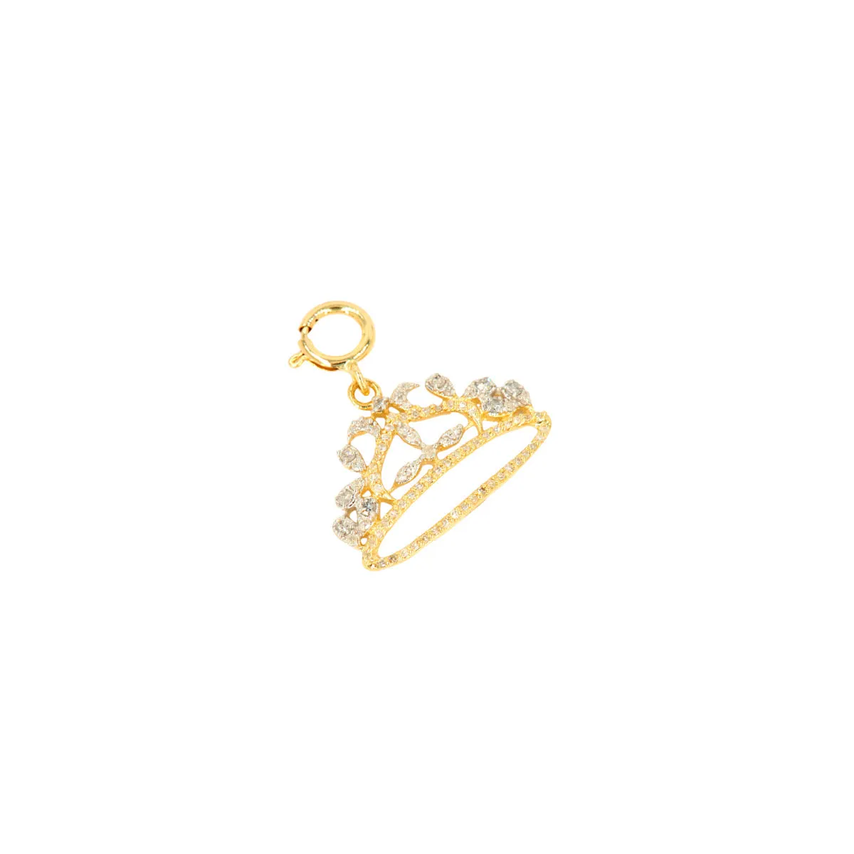 10k Yellow Gold and Diamond 'Tiara' Charm - 10075