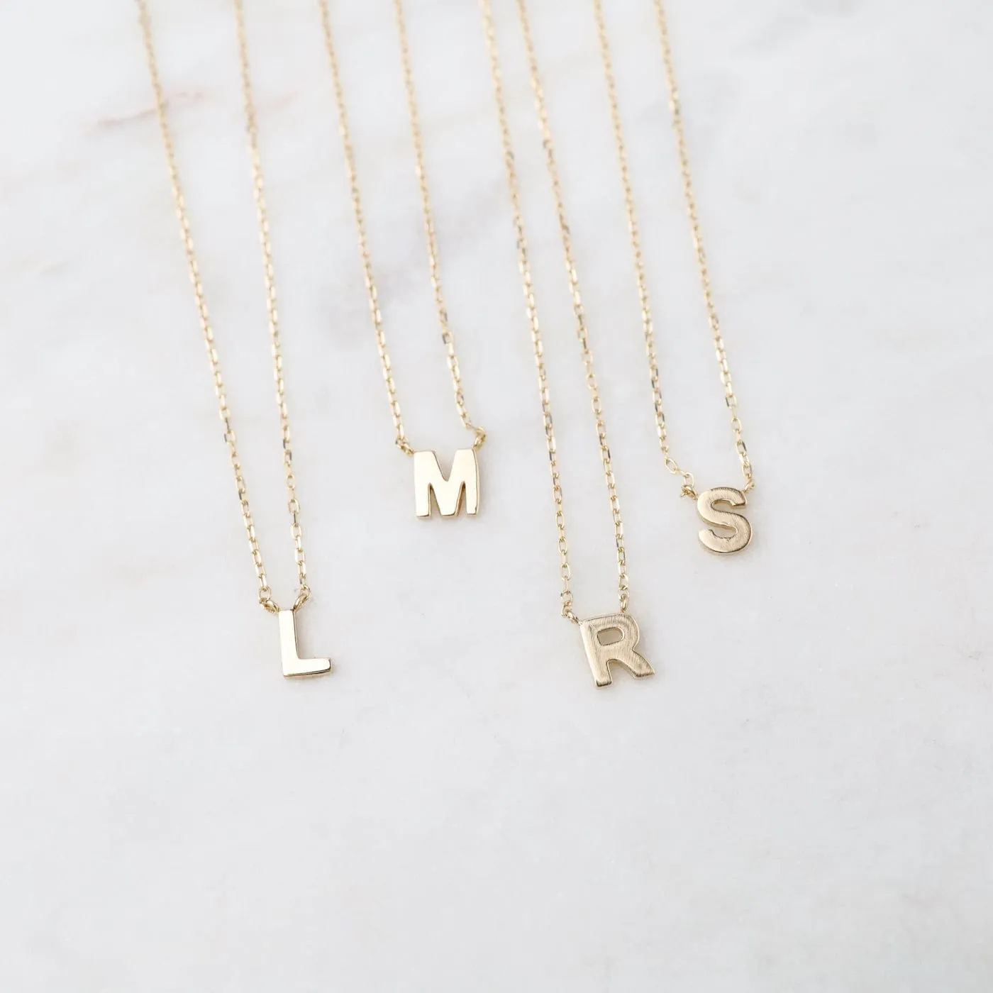 14k Gold Initial Necklace