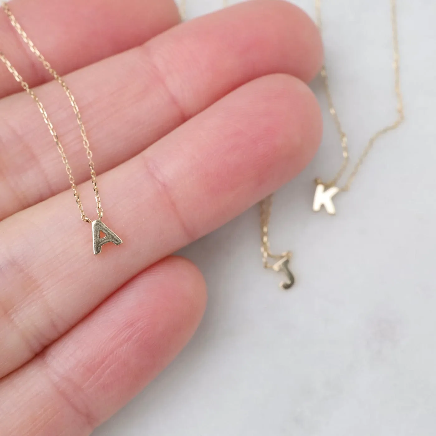 14k Gold Initial Necklace