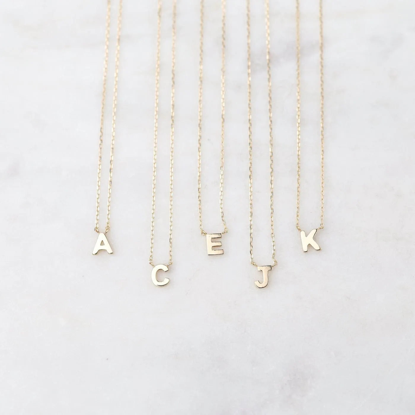 14k Gold Initial Necklace