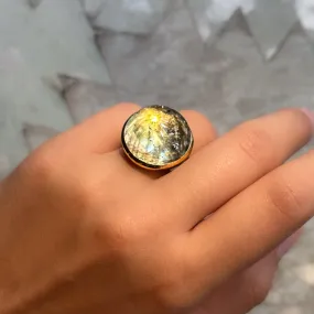 18K Green Amethyst Cabochon Ring