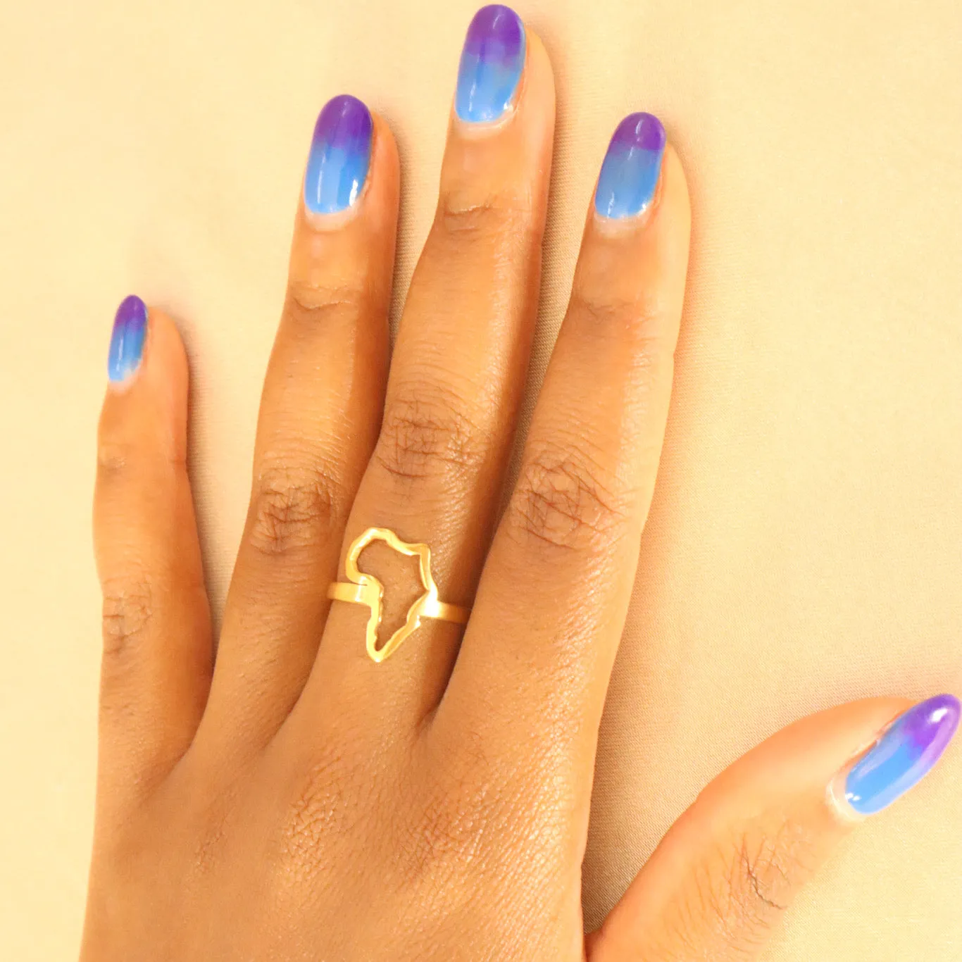 Africa 18ct gold-plated on Stainless steel Ring