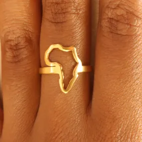 Africa 18ct gold-plated on Stainless steel Ring