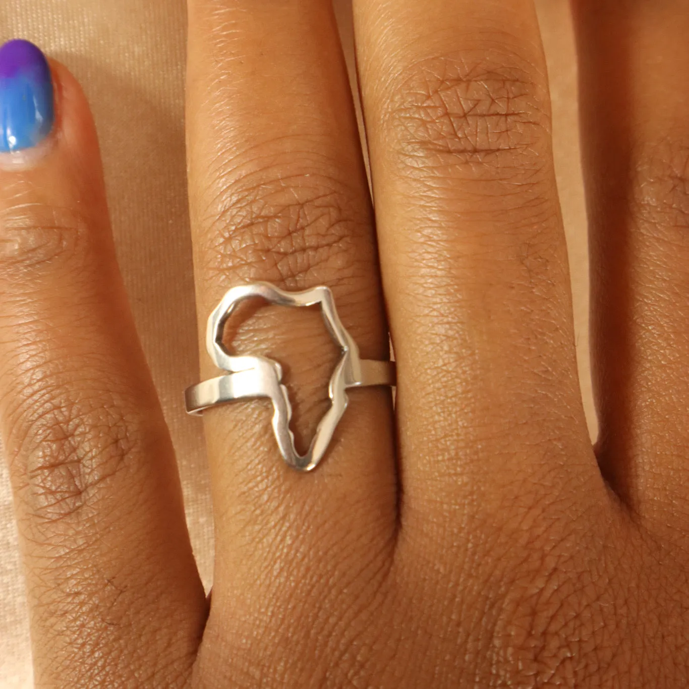 Africa 18ct gold-plated on Stainless steel Ring