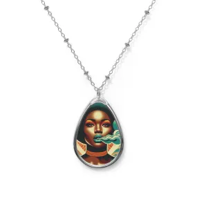 Afro Fire Oval Necklace