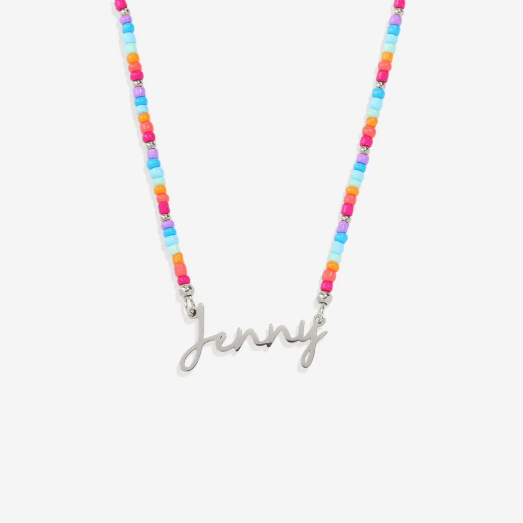 Beach Vibes Beaded Fairy Name Necklace