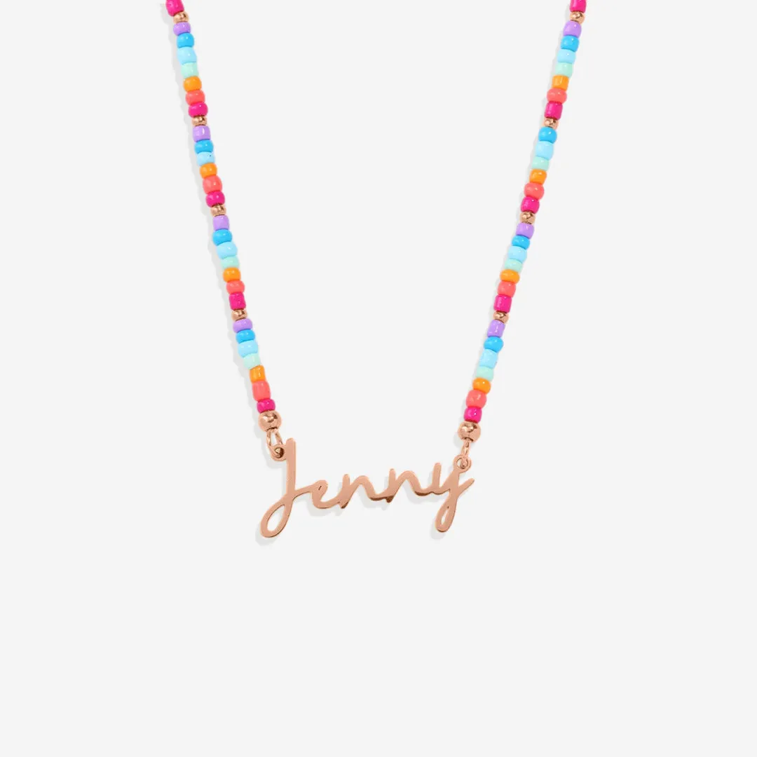 Beach Vibes Beaded Fairy Name Necklace