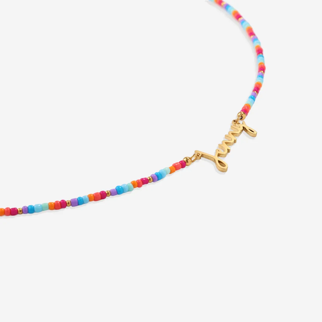 Beach Vibes Beaded Fairy Name Necklace