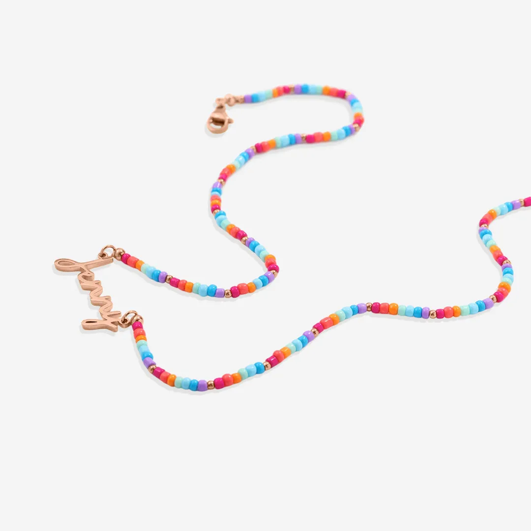 Beach Vibes Beaded Fairy Name Necklace