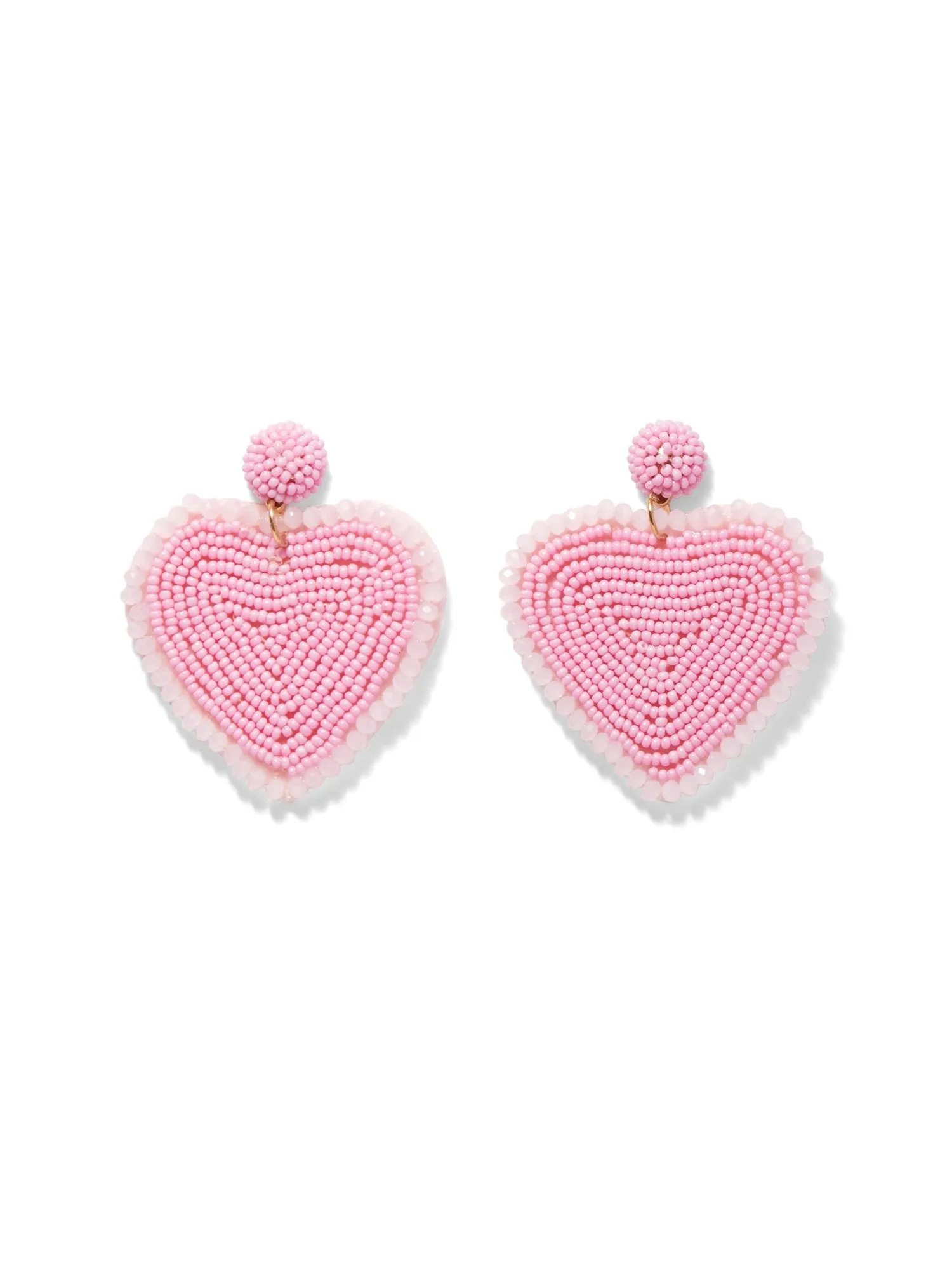 Beaded Heart Drop Earrings