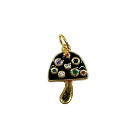 Black Mushroom Charm For Charm Necklace