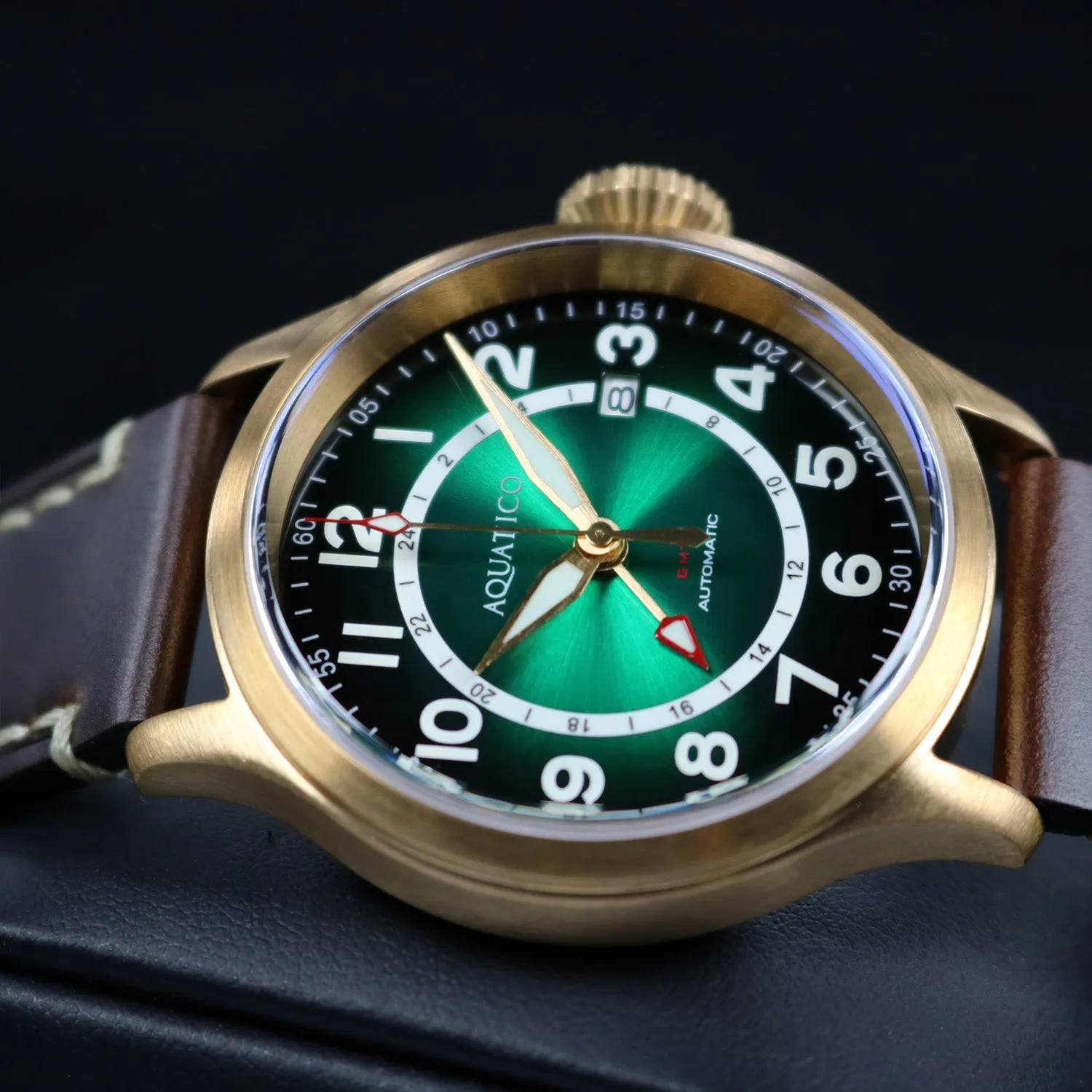 Bronze Horizon Hawk GMT Gradient Green Enamel Dial