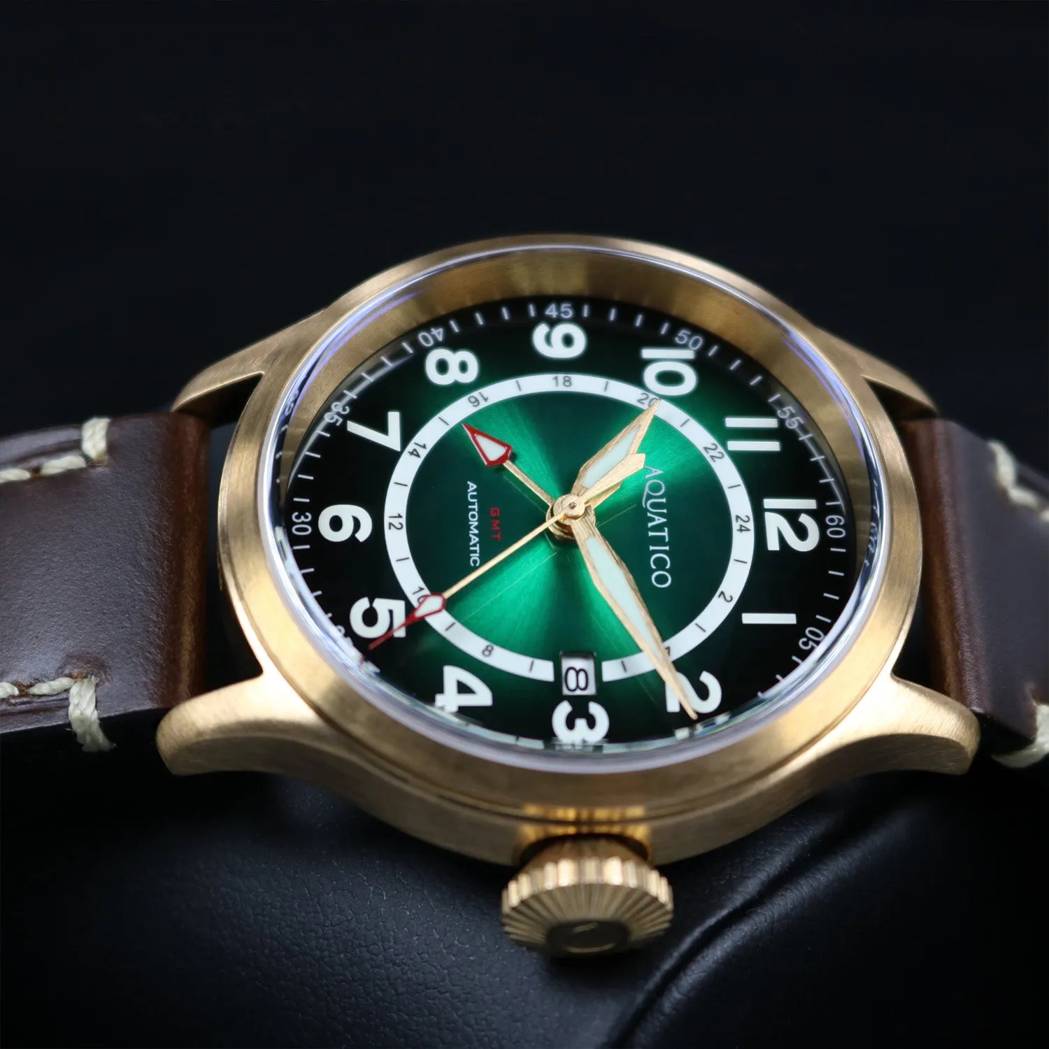 Bronze Horizon Hawk GMT Gradient Green Enamel Dial