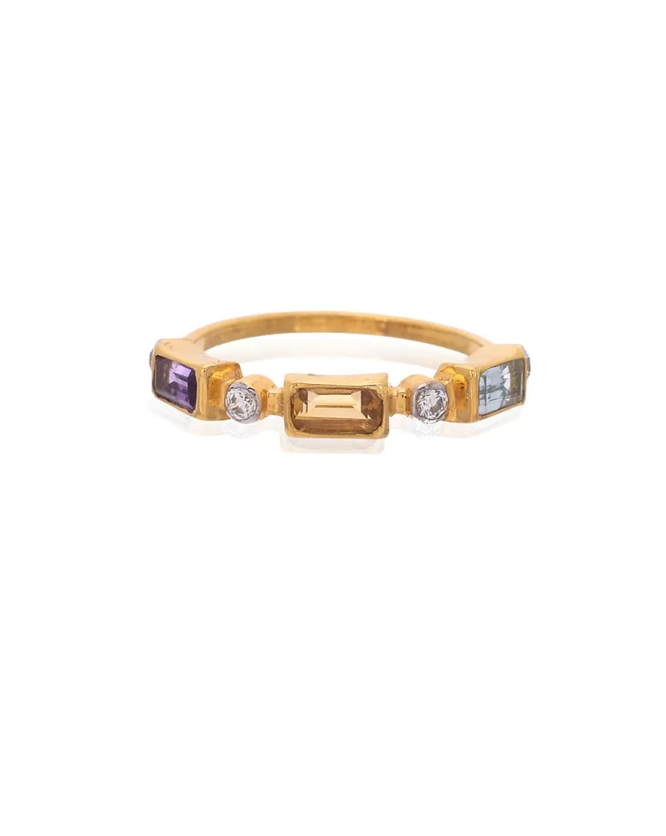 Classic Multi Gemstone Rings (Set Of Three)