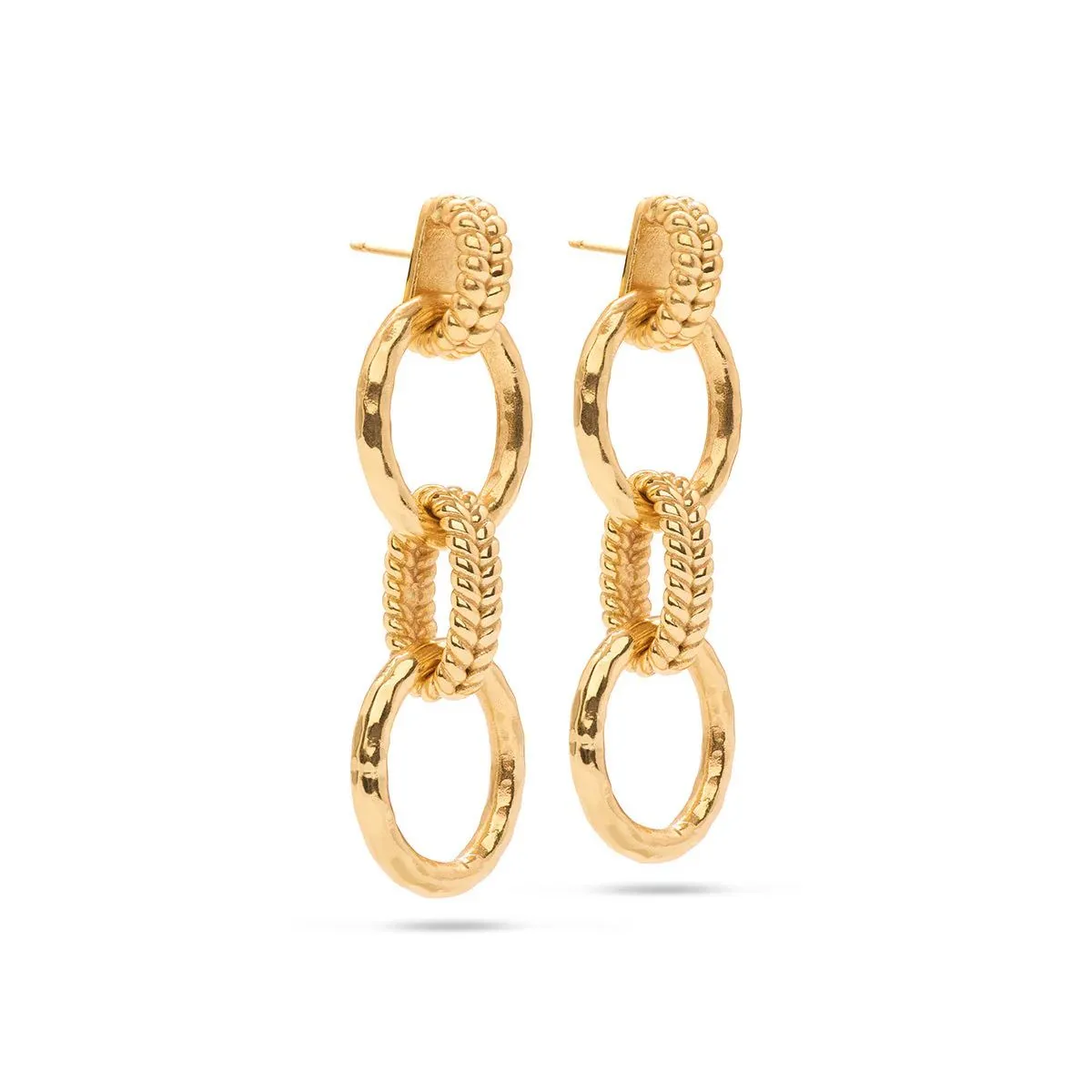 Cleopatra Regal Double Link Earrings - Gold