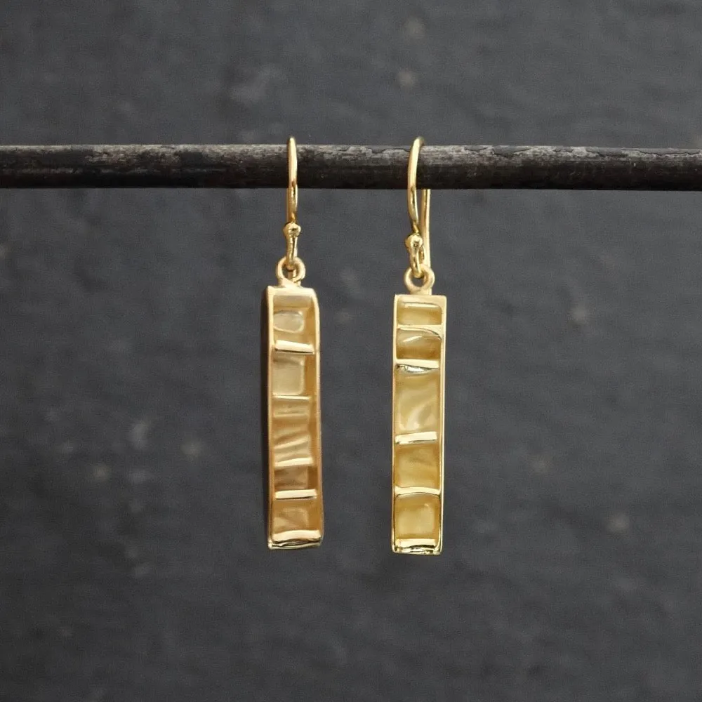 Contemporary Textured Drop Earrings