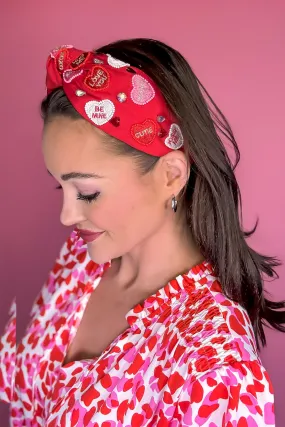 Conversation Heart Red Headband