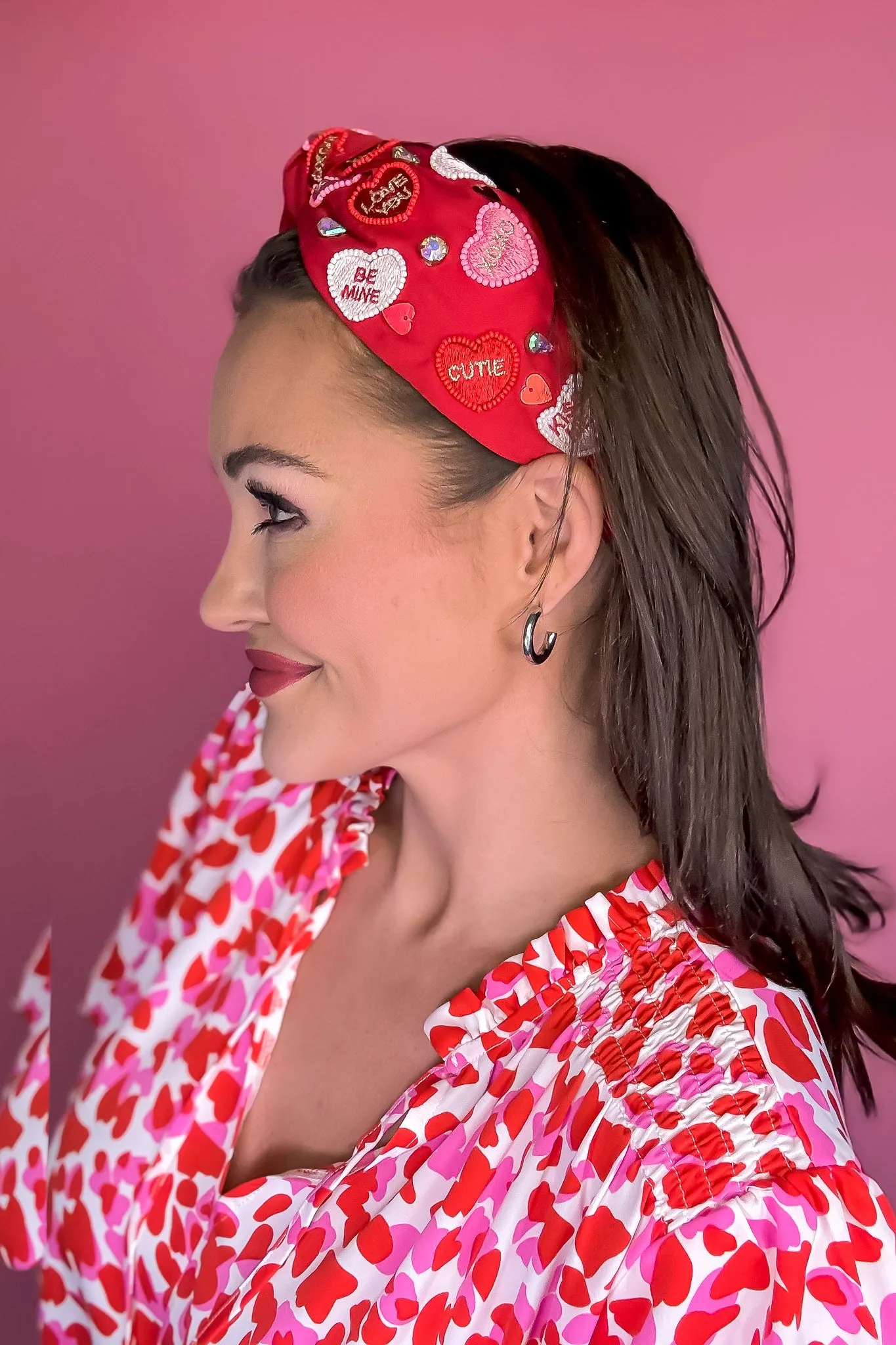 Conversation Heart Red Headband