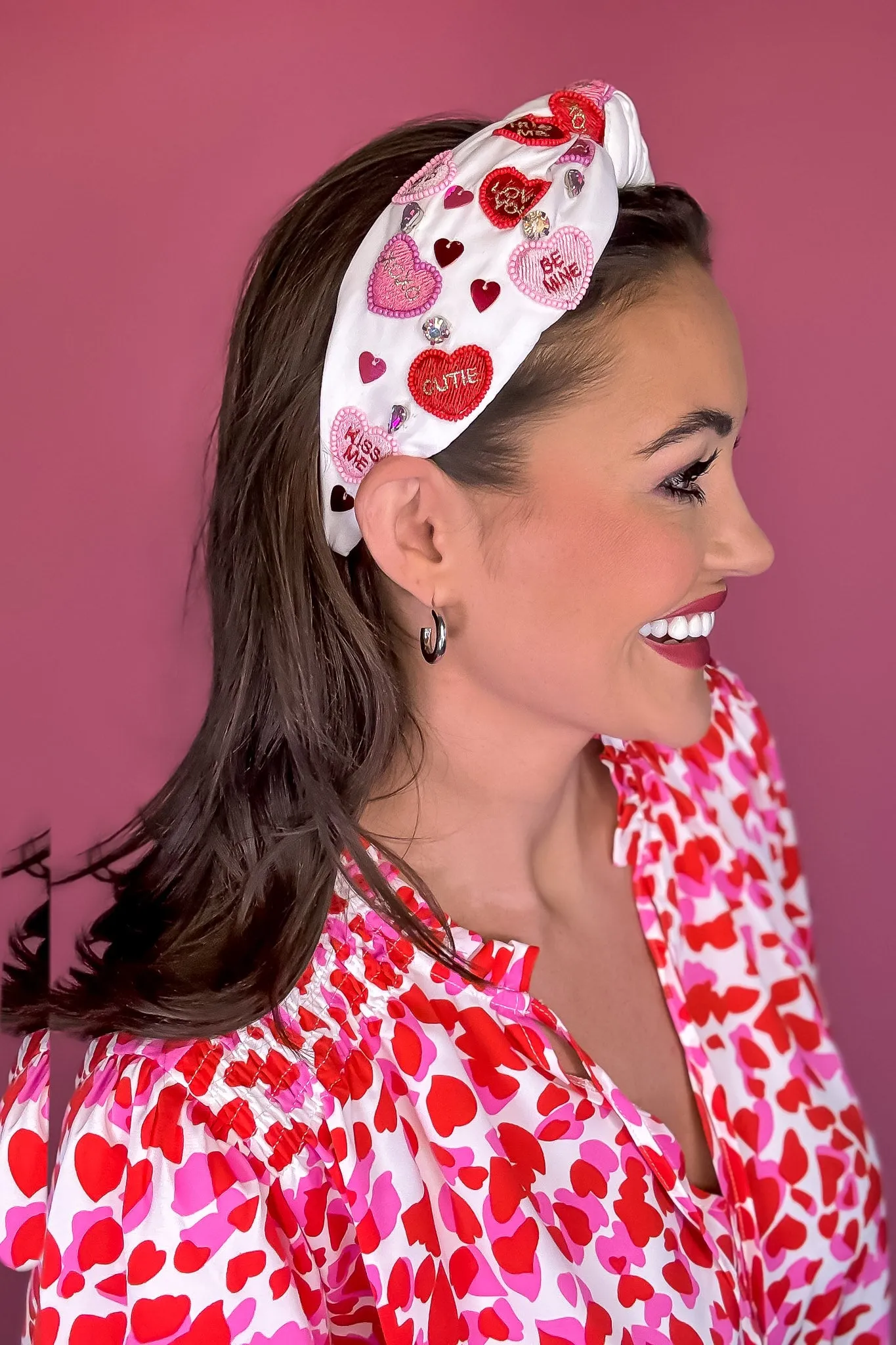 Conversation Heart White Headband