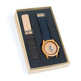 Cork Watch Set - Two Color Watch Strap - Unisex Cork Fashion Watch WA-328-BOX(with box)