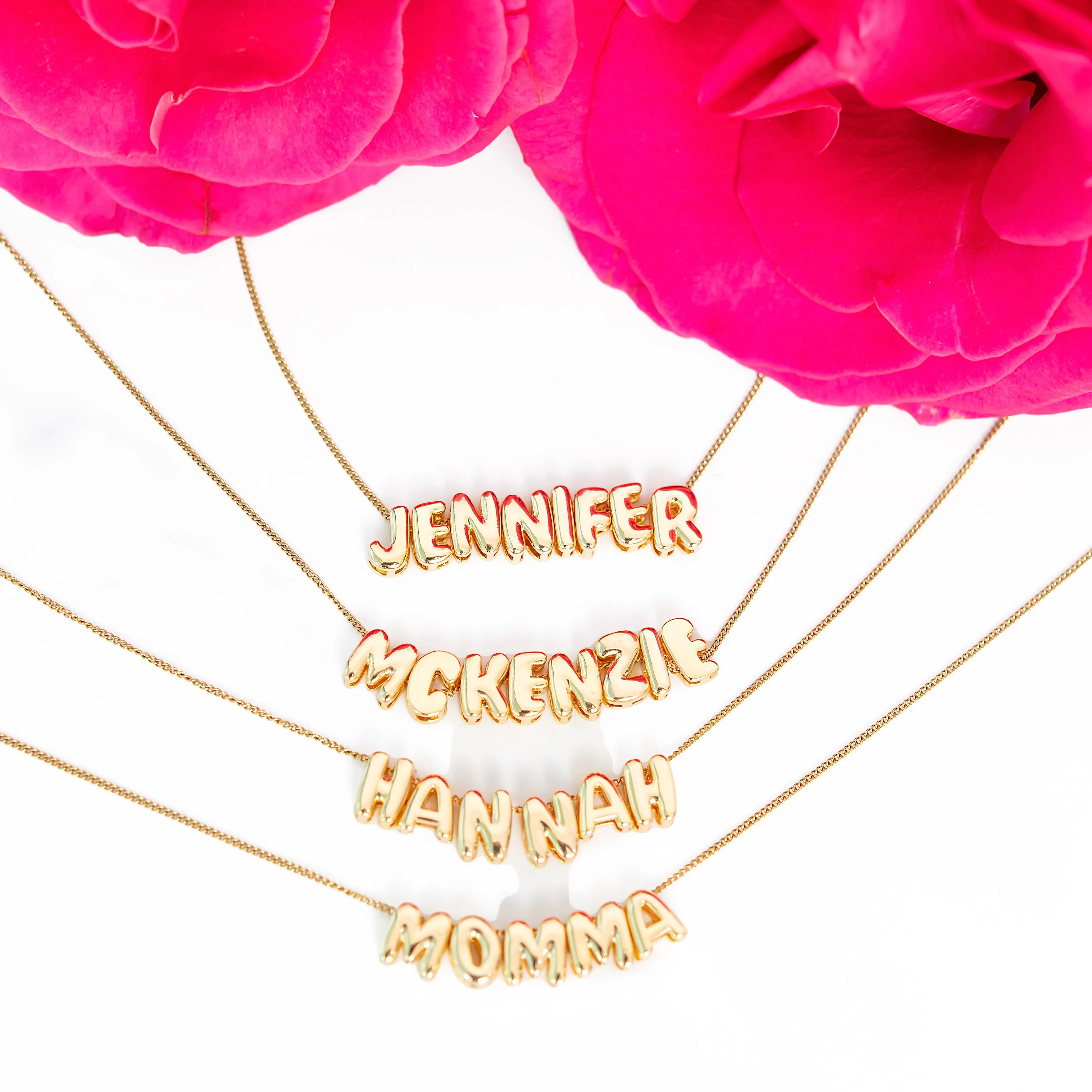 Custom Bubble Name Necklace