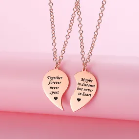 Custom Engraved Distance Relationship Necklaces for Couples