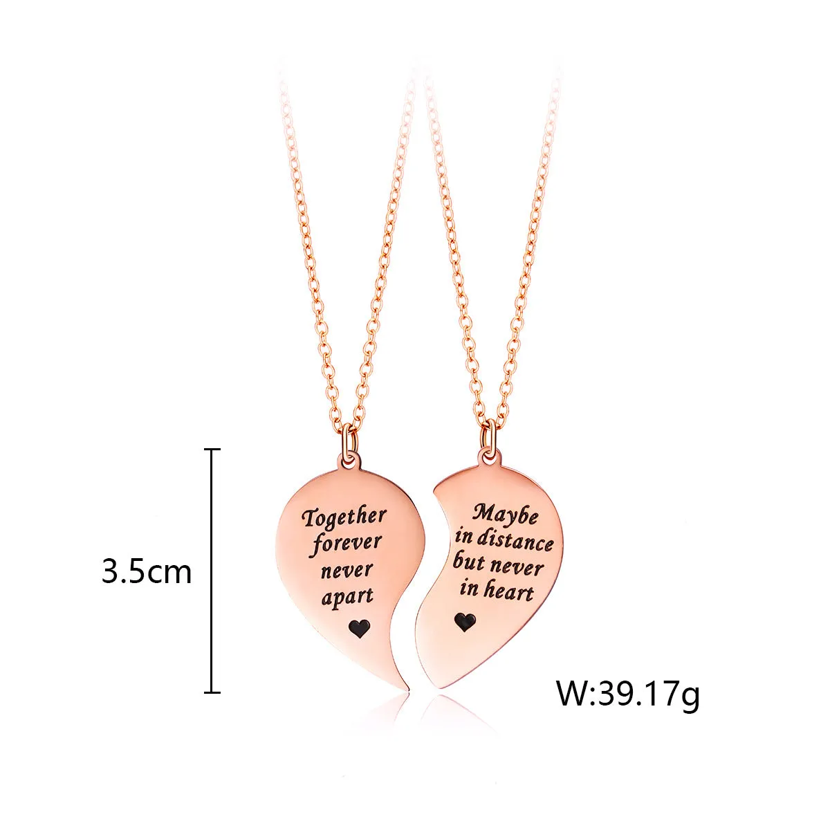 Custom Engraved Distance Relationship Necklaces for Couples