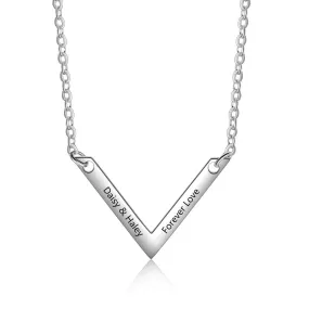 Custom V Shaped Flat Necklace