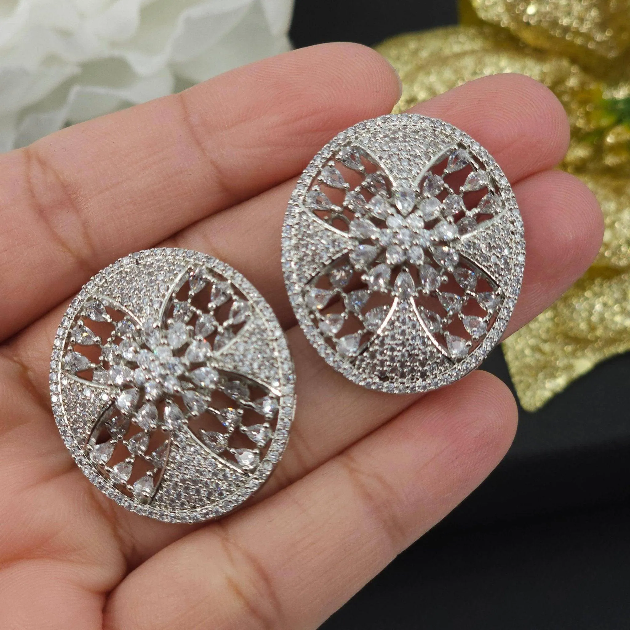 Dalia - American Diamond Stud Earrings