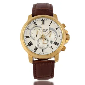 Edifice Casio Brown Leather Strap Analogue Watch