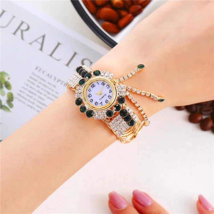 Elegant Ladies Quartz Bracelet Watch with Diamond Accents