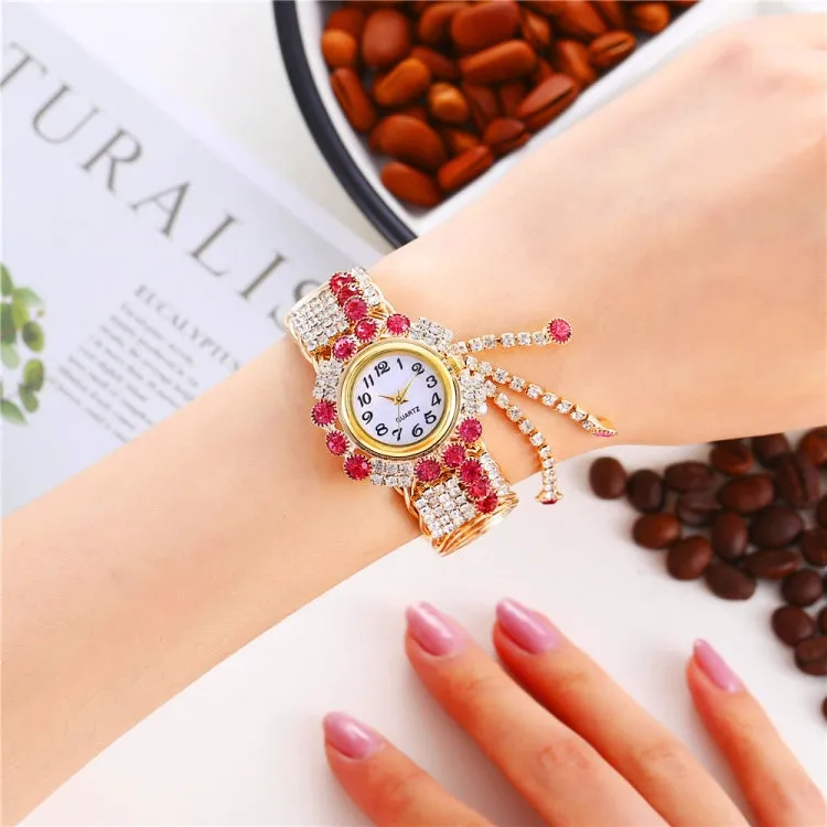 Elegant Ladies Quartz Bracelet Watch with Diamond Accents