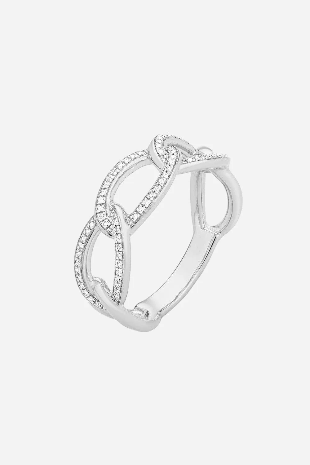 Ella Stein Triple Link Statement Ring in Sterling Silver - Size 6