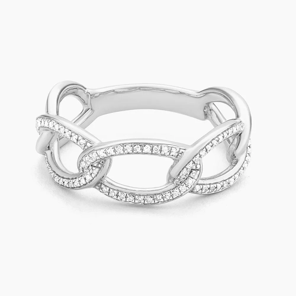 Ella Stein Triple Link Statement Ring in Sterling Silver - Size 6