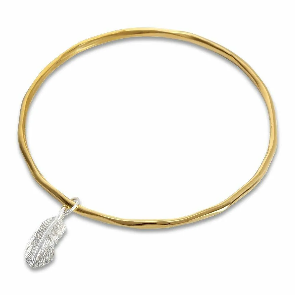 Feather Bangle | Gold - Silver