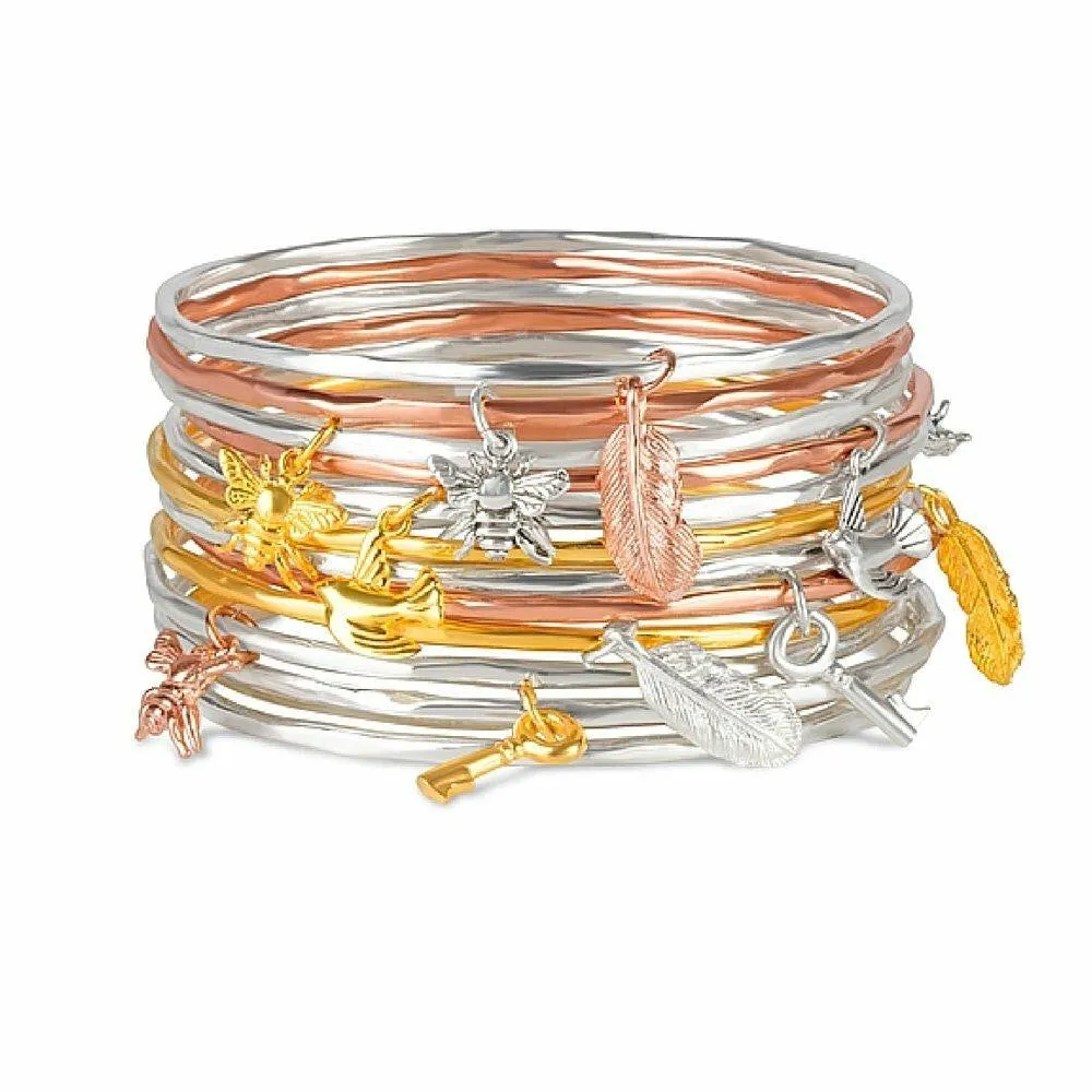 Feather Bangle | Gold - Silver