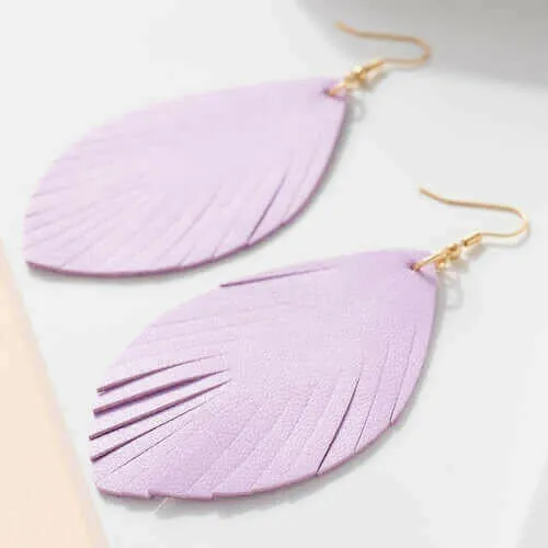 Feather Genuine Leather Earrings