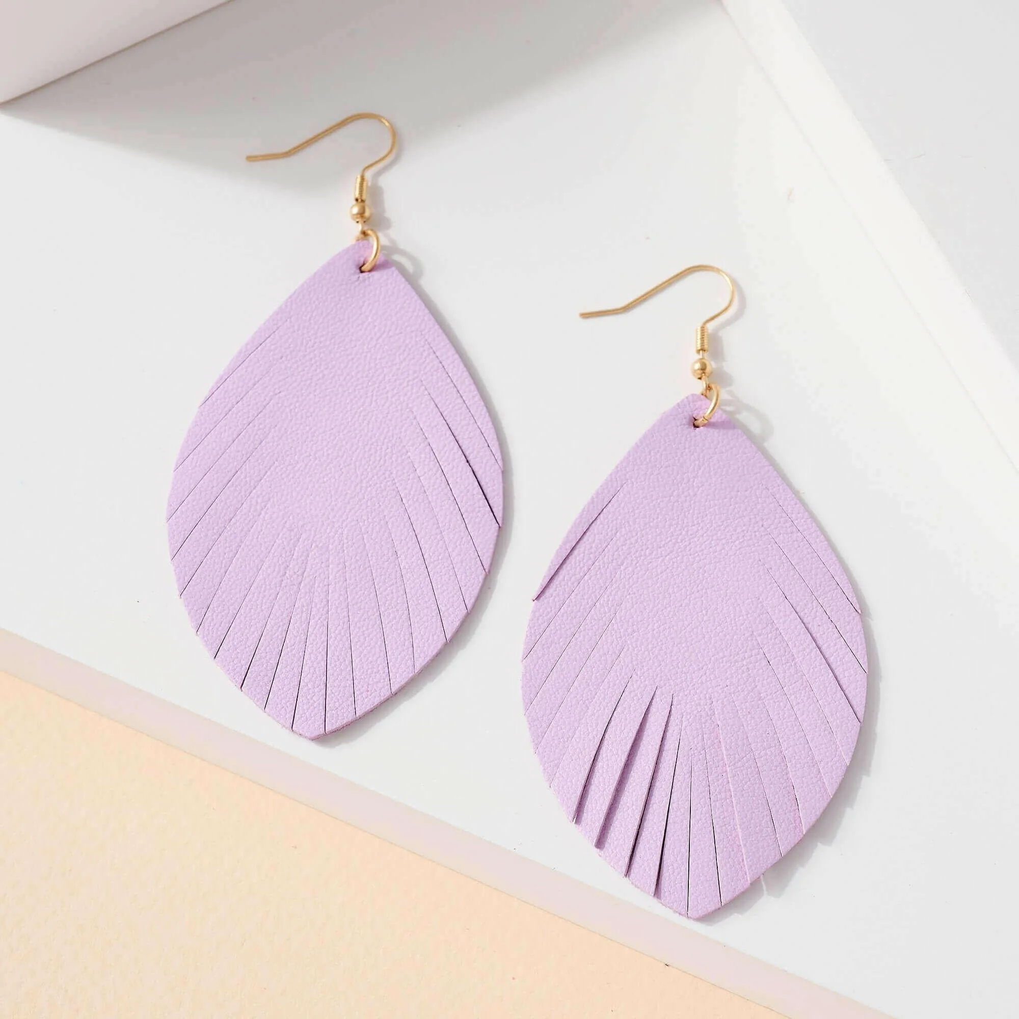 Feather Genuine Leather Earrings