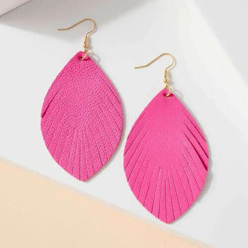 Feather Genuine Leather Earrings