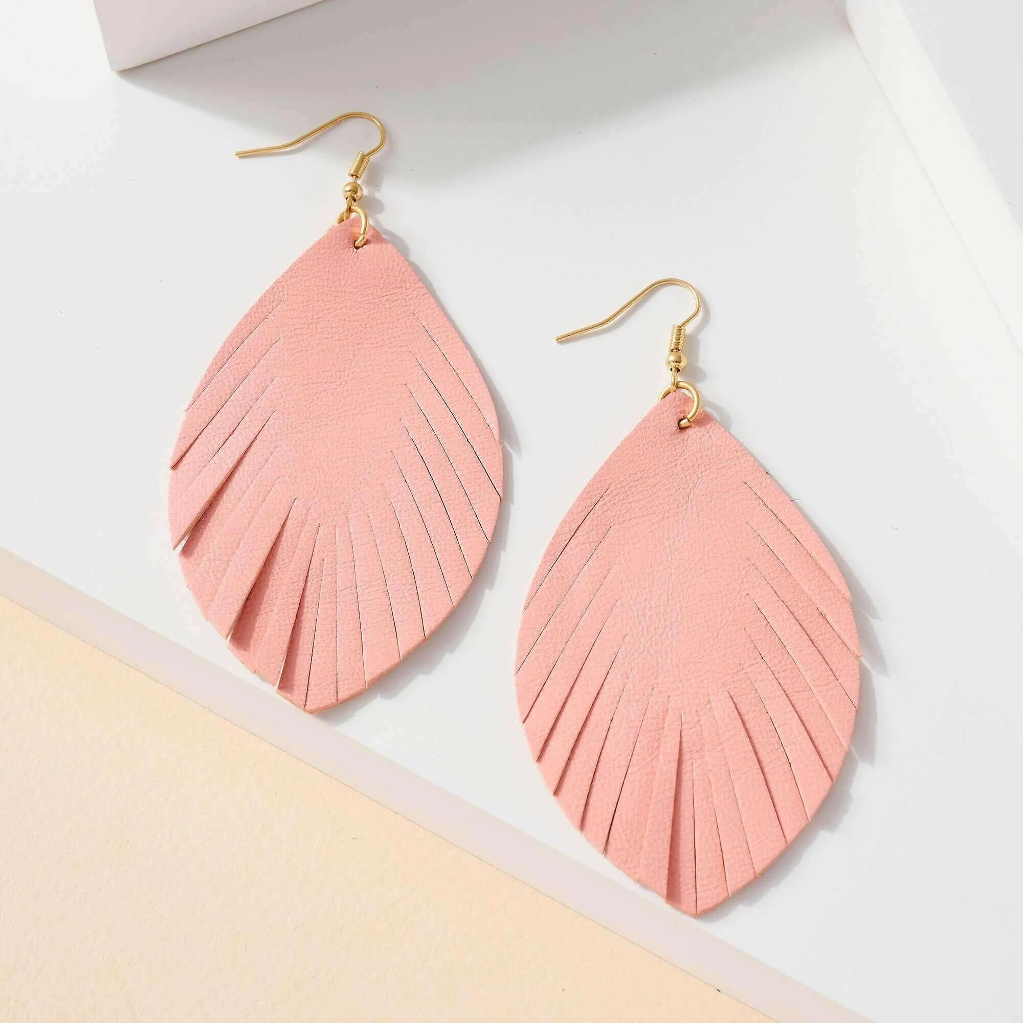 Feather Genuine Leather Earrings