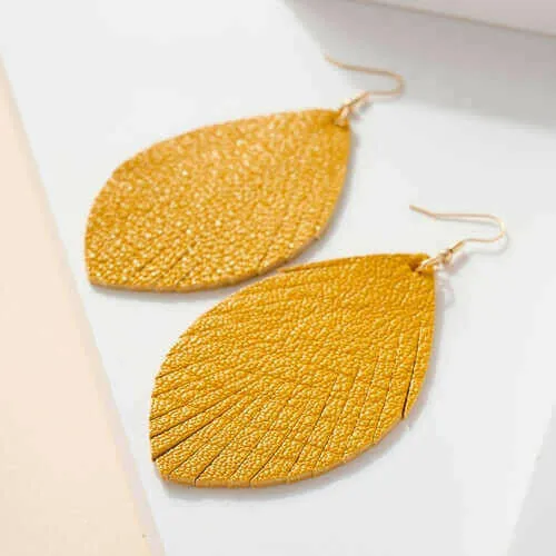 Feather Genuine Leather Earrings