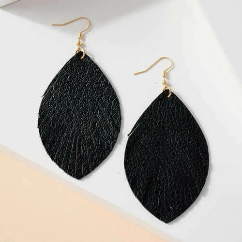 Feather Genuine Leather Earrings