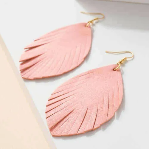 Feather Genuine Leather Earrings