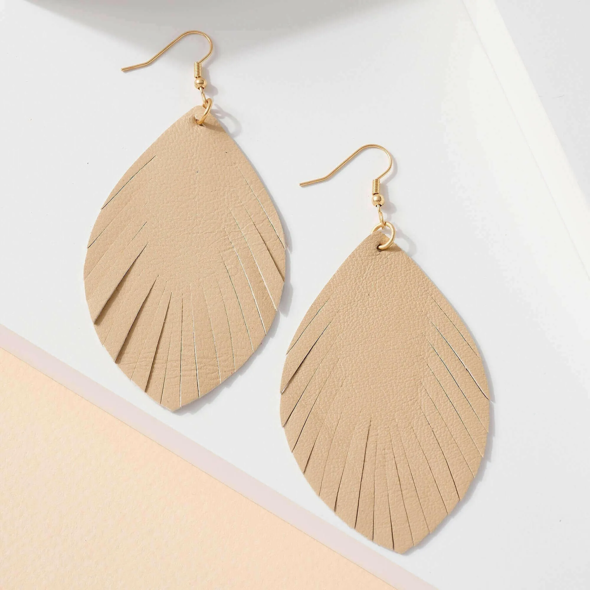 Feather Genuine Leather Earrings