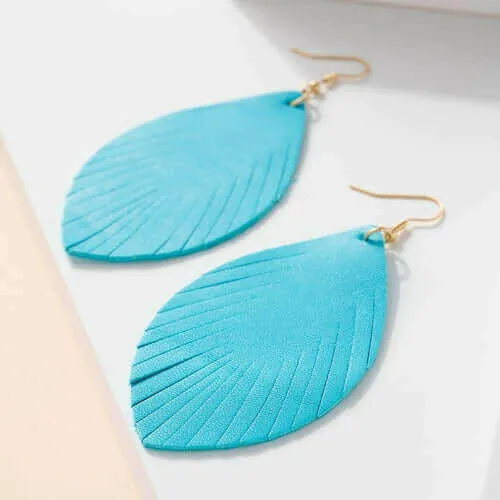 Feather Genuine Leather Earrings