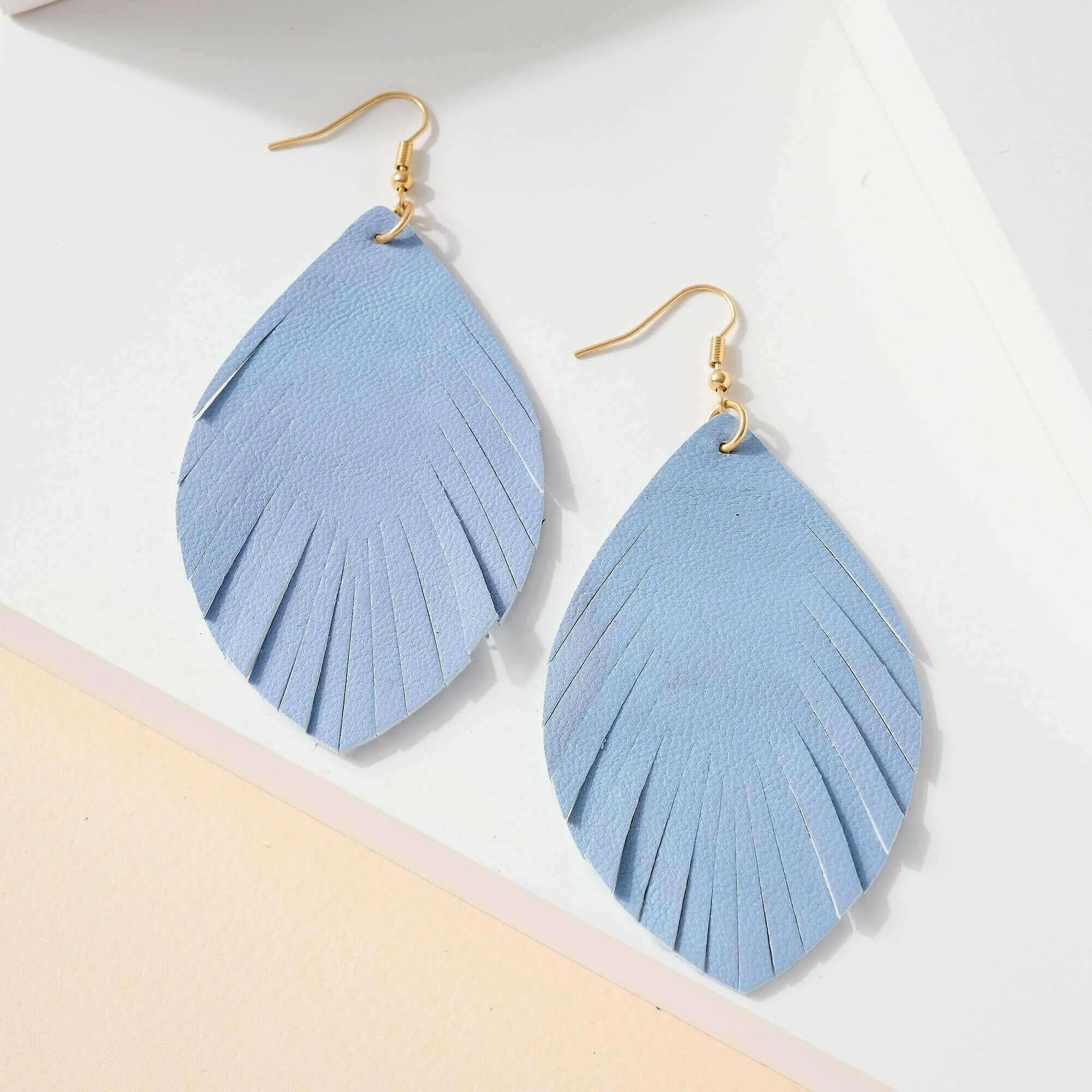 Feather Genuine Leather Earrings