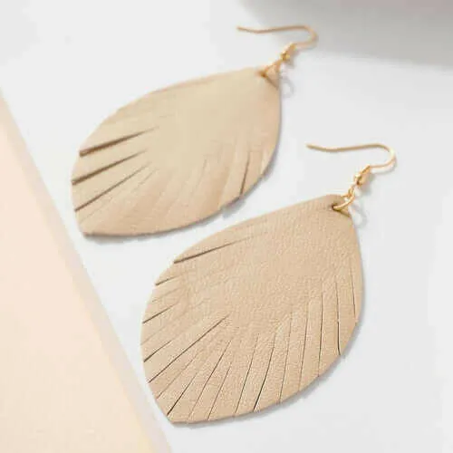 Feather Genuine Leather Earrings