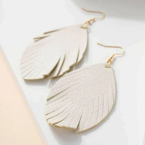 Feather Genuine Leather Earrings